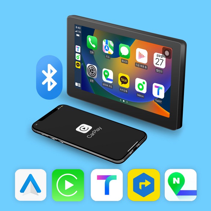 모비디안 DRIVE7 애플 무선 카플레이 안드로이드오토 차량용모니터 7인치, WAC700, 1GB