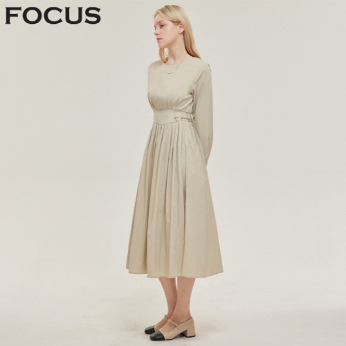 허리비조플리츠롱원피스VFI5S1OP3021