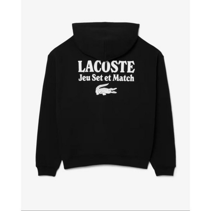 매장정품 LACOSTE 라코스테 브랜드관 센텀남성 레터링 그래픽 루즈핏 후드 풀오버 스웻셔츠 SH594755N 031블랙 707591