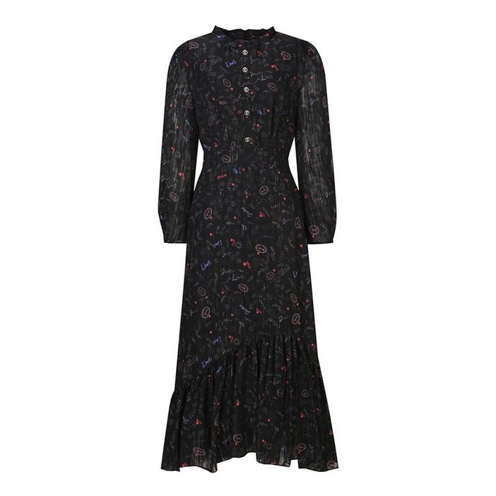 씨 글리터 프린팅 플라운스 원피스 SHOAI2506