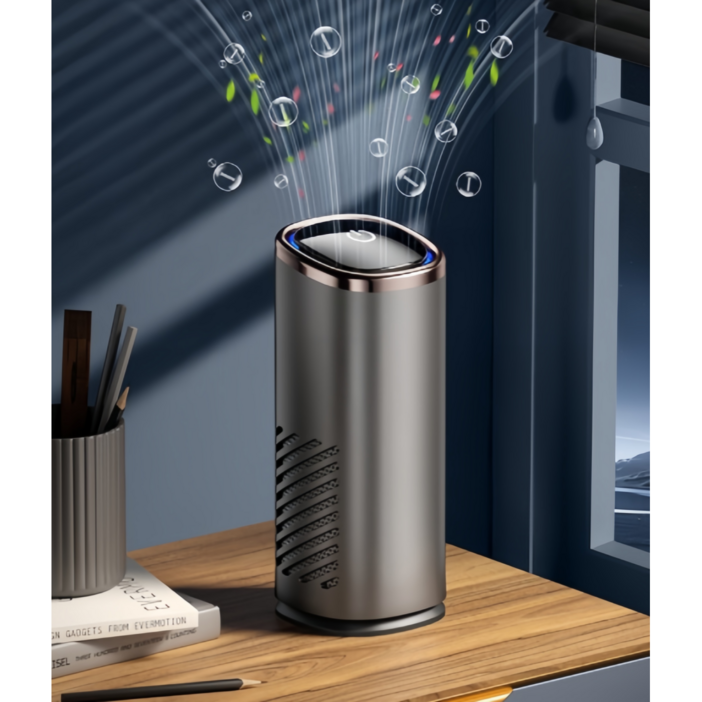 WoWo 차량용 미니 휴대용 저소음 실내공기청정기, 그레이, 1