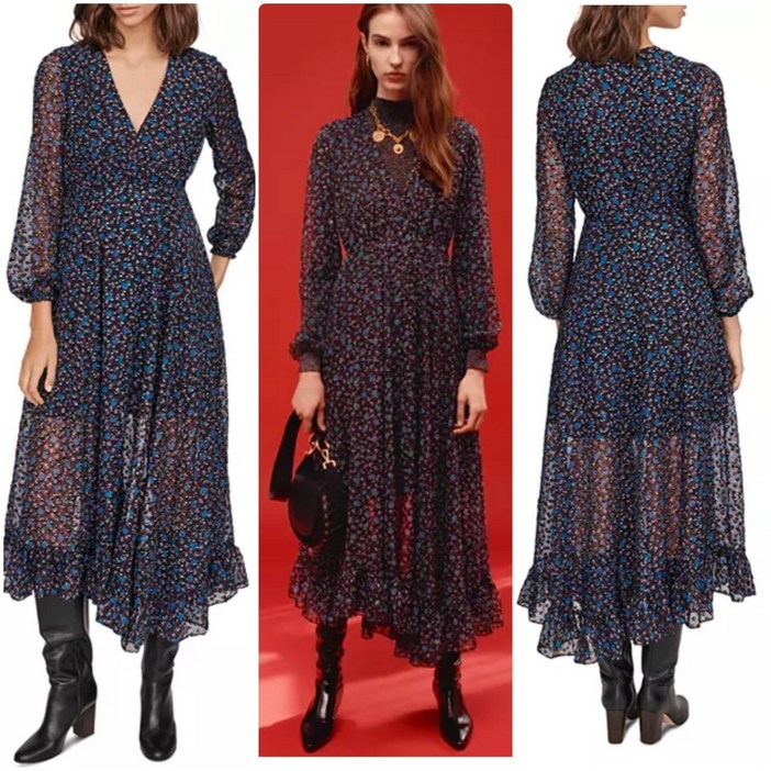 마쥬 마제 레바나 플로럴 벨벳 드레스 사이즈 1 S 5520665