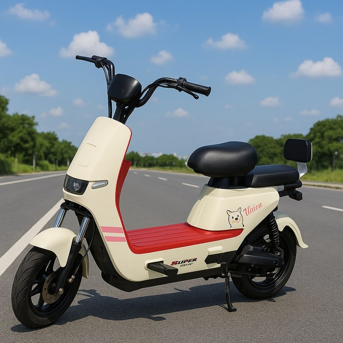 Javellokick 전기자전거 바이크 전동 자전거 출퇴근 스쿠터 48v 고출력, 아이보리, 경량스틸