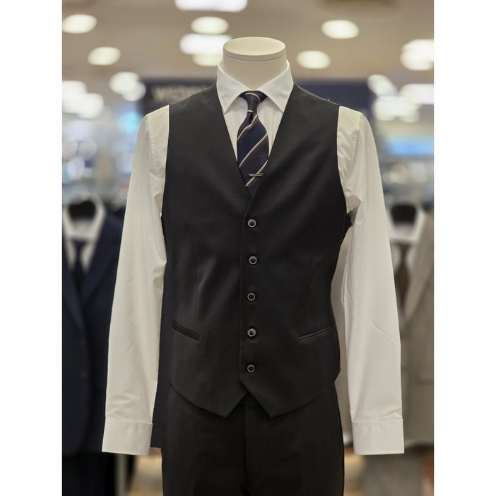 킨록 앤더슨 남성용 울혼방 블랙 정장 베스트 조끼 아이템 NFJ721