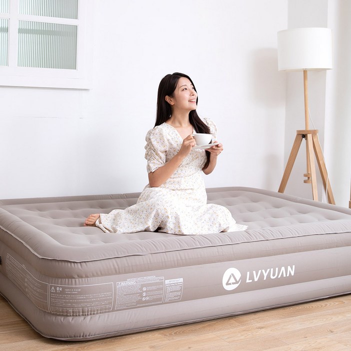 루앤 프리미엄 에어매트 캠핑용 자충매트 야외 휴대용 매트리스 펌프 내장형