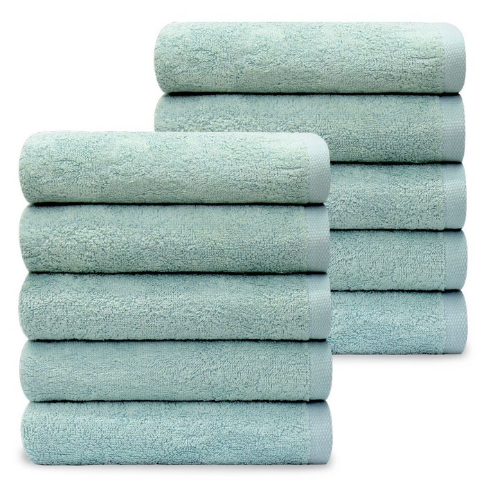 [코튼앨리] 호텔수건 130g 데일리 세면타올 빠른 건조 타올, 민트, 10개