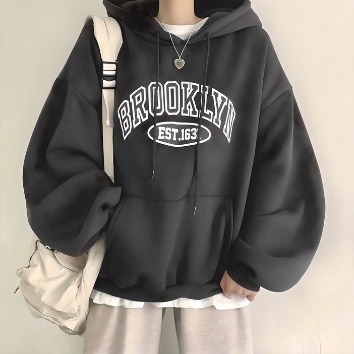 위드후이린 여성용 브루클린 루즈핏 후드 맨투맨