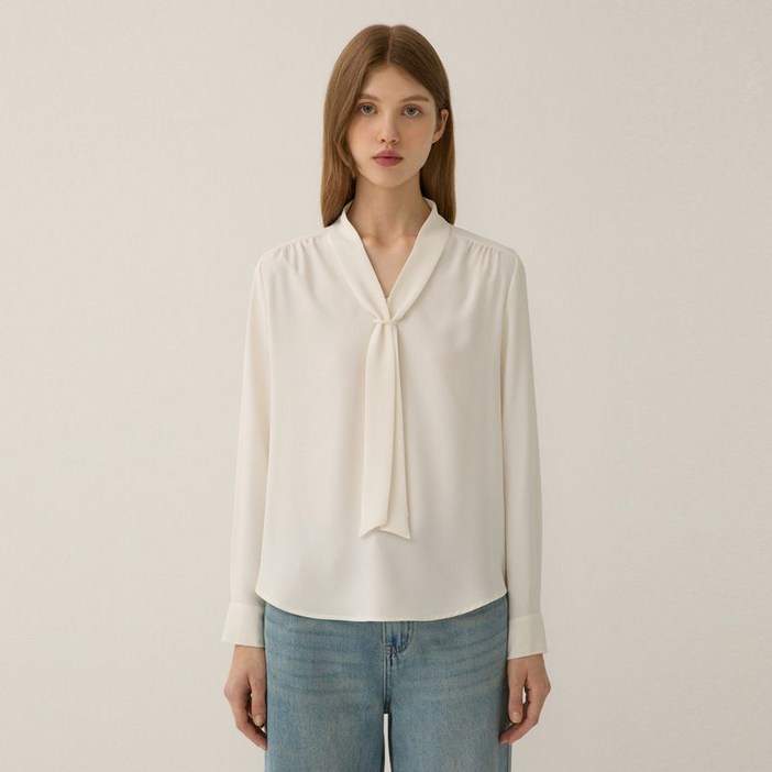 리스트 데일리 셔링 타이넥 블라우스 TWWBLP72010