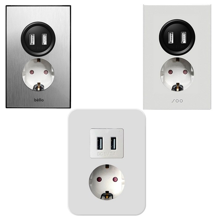 USB 충전 콘센트 스마트 충전 모든기기 접지 안전 멀티 벽매입 플러그 고속충전 매립, 1개