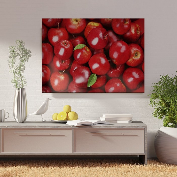 아란아트 사과그림 풍수 인테리어 캔버스 액자 주방 거실, 13.빨간사과 한가득