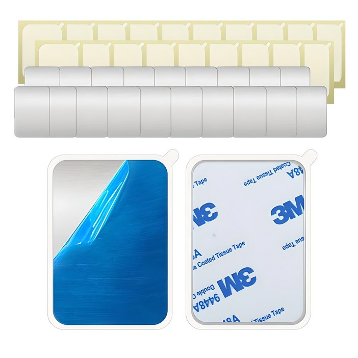 차이나다 휴대폰 거치대용 사각 스틸 자석 플레이트 20p  보호필름 20p 세트