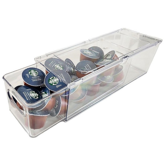 그린트리 다용도 투명 펜트리 정리함 서랍형, 1개, 투명