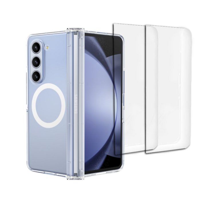 isee 아이시 아이폰 갤럭시 전기종 클리어 맥세이프 2배 강력자석 투명 케이스+투명강화유리2장