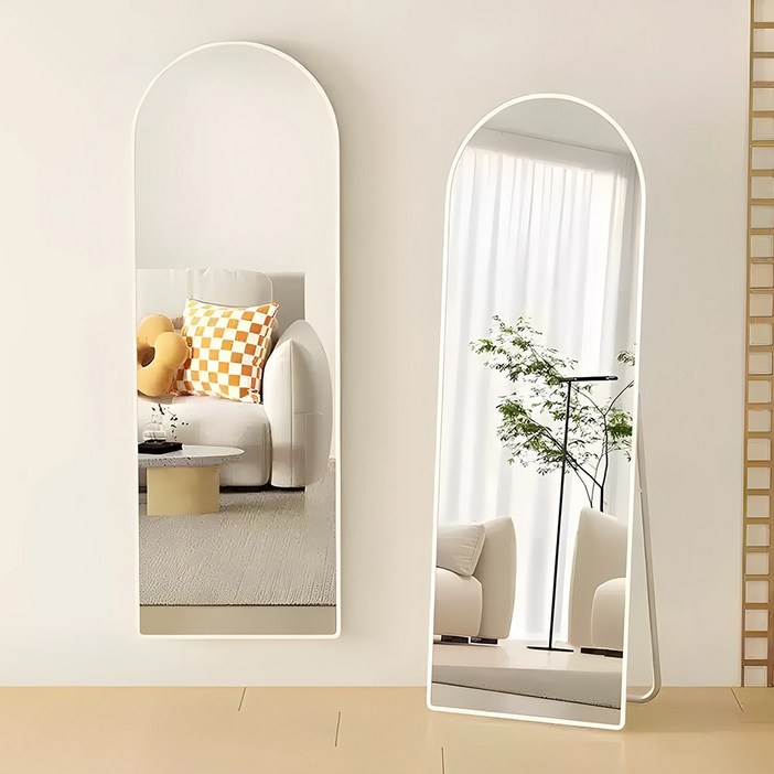 아르디스 철제 아치형 스탠드 전신거울, 화이트