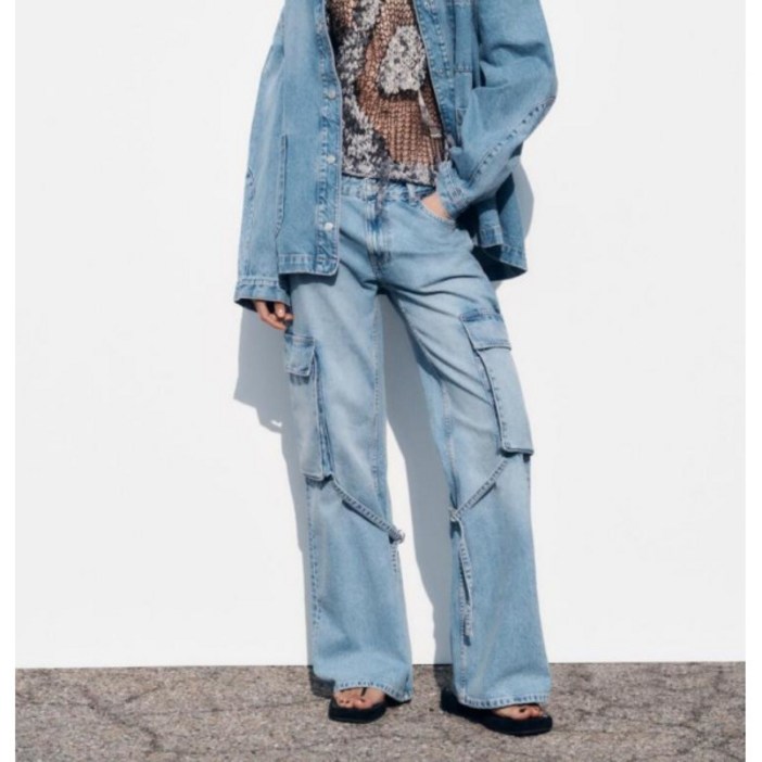 ZARA 자라 여자데님카고팬츠  파라슈트 청바지 06H0504