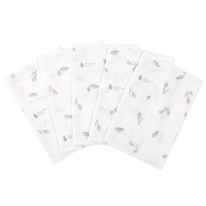 밤부베베 순한대나무 시그니처 아기꽃망울 엠보손수건 5p