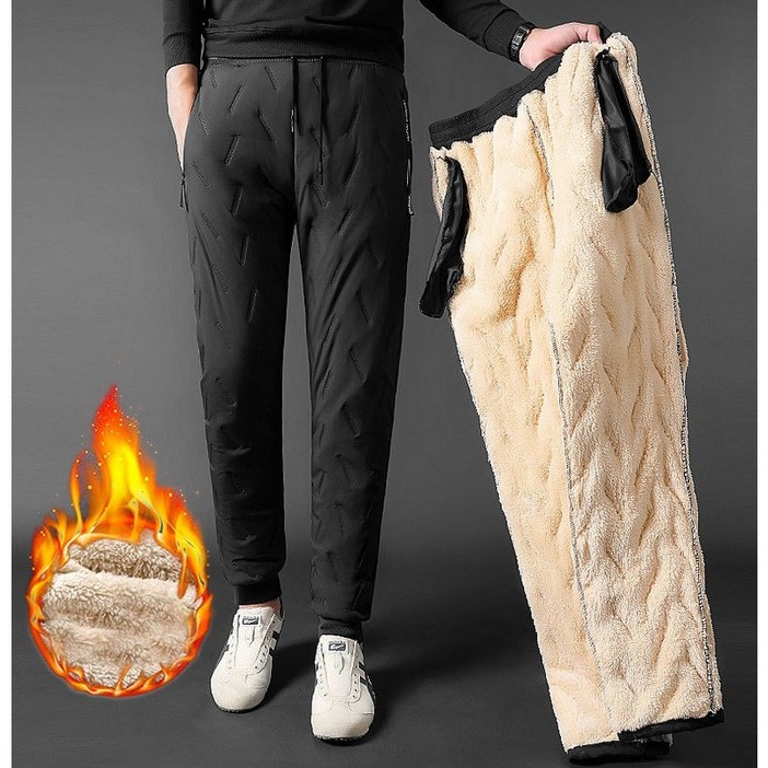 차쿠 남성 패딩 방한 바지 털바지 양털 조거팬츠 털기모 바지
