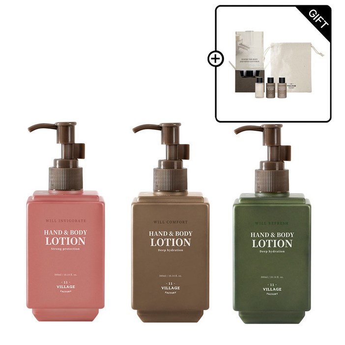빌라쥬11팩토리 비건 윌 핸드바디로션 3종 택1 300ml, 1개 빌라쥬11팩토리 비건 윌 핸드바디로션 3종 택1 300ml, 1개