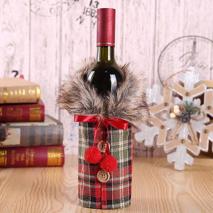 크리스마스 와인 커버 와인 병 옷 캠핑 모자 소품
