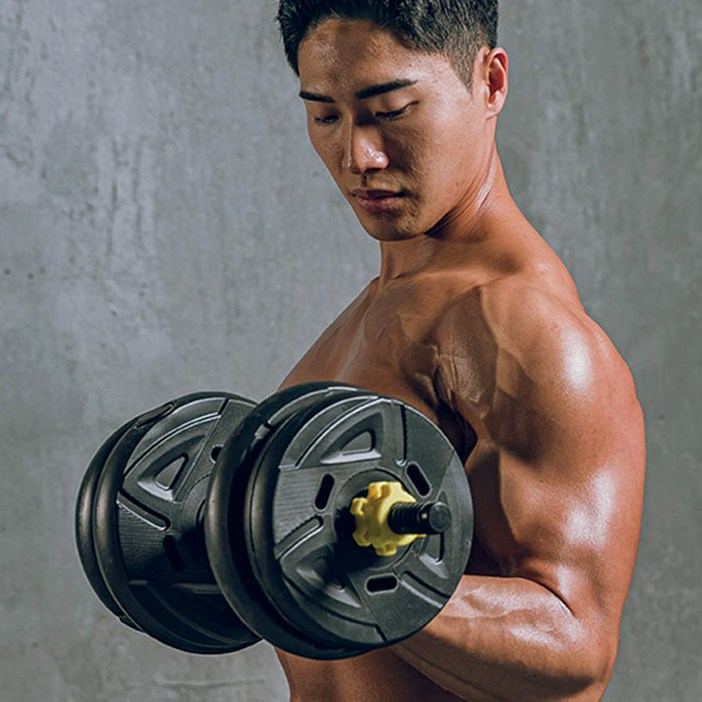 헬스럽 무게조절 조립 덤벨 세트 20kg 홈트 아령 바벨, 20kg, 1개