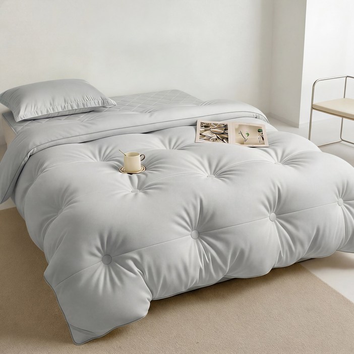 키루에 두꺼운 사계절 침구세트 워싱 차렵이불 이불+패드+베개커버세트