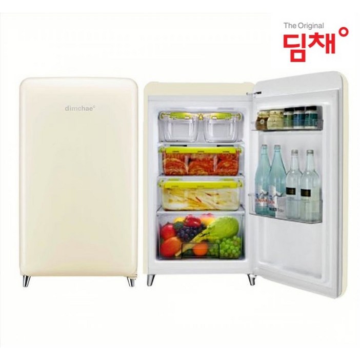 딤채 1도어 스탠드형 100L 미니 쁘띠 김치냉장고 투명용기 4개
