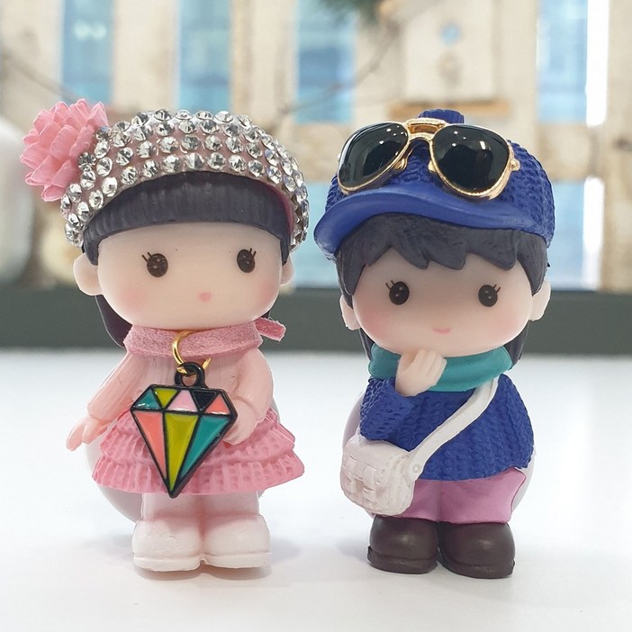 로즈하오 차량용 방향제 데일리 커플 블랙체리 인형 2개 향 1개, 1개