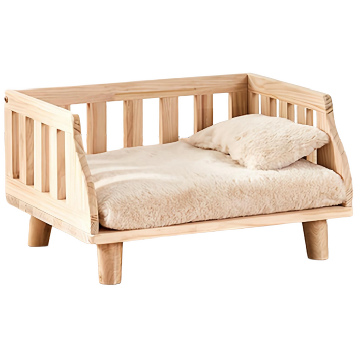 뉴비펫 반려견 원목 강아지 침대 애견 가구 방석 54 x 39cm
