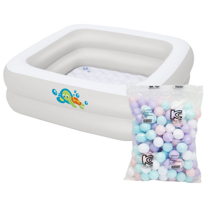 BW 51116 엠보싱 유아사각 풀장 + 파스텔볼풀공 200P