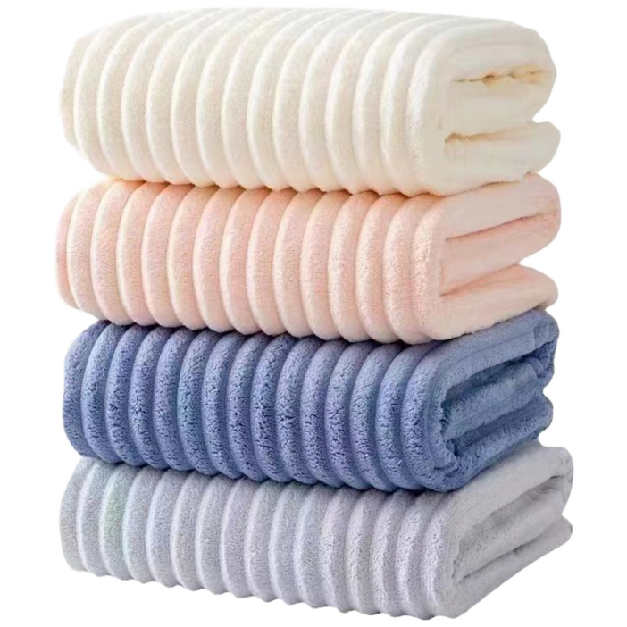 루비바 마이크로테크 초미세 세안 전용 민감피부 수건, 4개, 피치 블러쉬