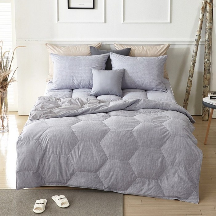 리치앤홈 사계절 먼지없는 알러지케어 클레식 트윈 구스이불, 클레식 그레이