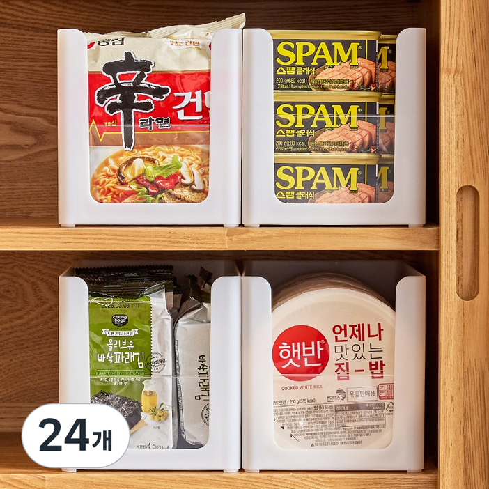 한누네 투명창 국내생산 팬트리 정리함, 24개, 화이트