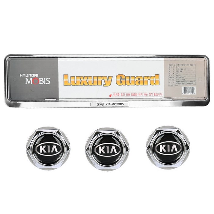 현대모비스 천공번호판 전용 기아 크롬(스텐) 번호판가드 크롬볼트 보조번호판 보조판 넘버판볼트 넘버플레이트 번호판가드볼트, 1개