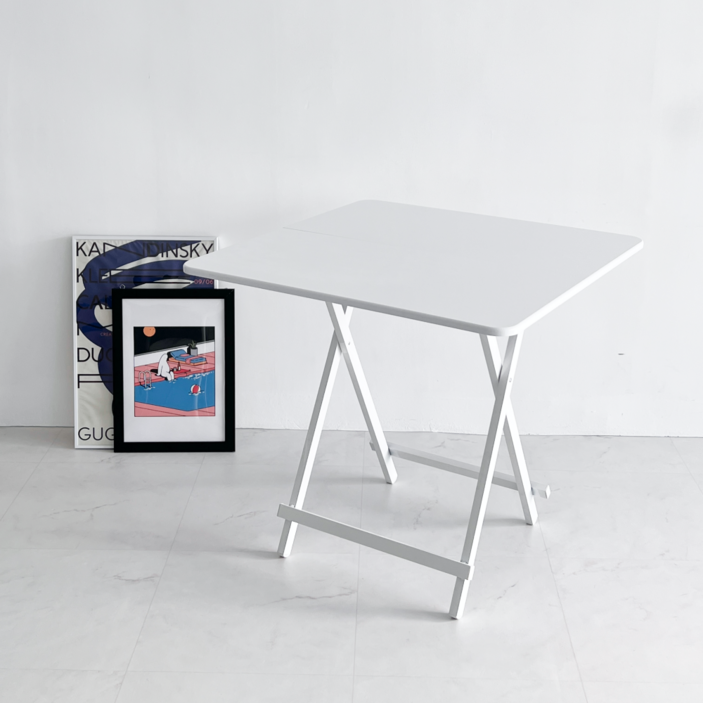 오브민 LPM 접이식 테이블 사각 식탁 600, 화이트, 2인용