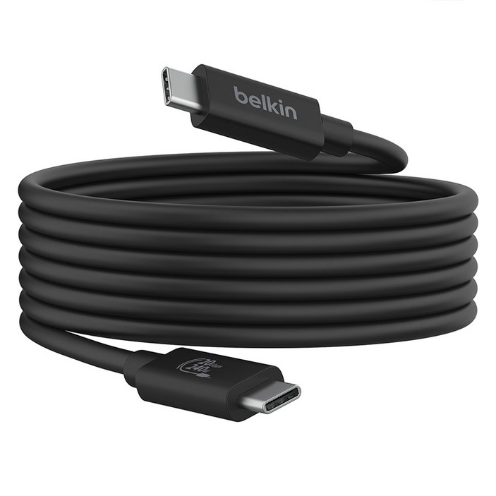 벨킨 C타입C타입 USB 4 20Gbps  PD 240W 초고속 케이블 INZ004bt2MBK, 2m, 블랙, 1개