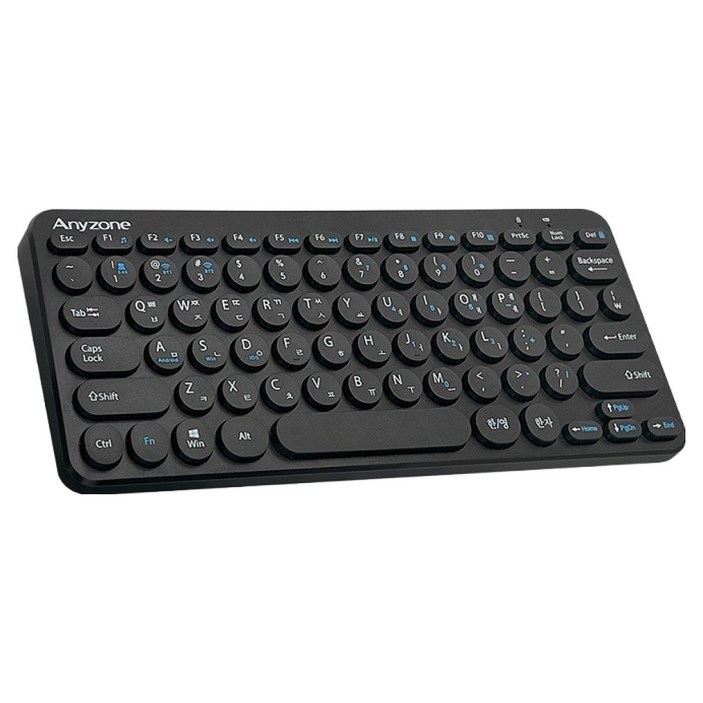 애니존 블루투스 무선 C타입 OTG젠더 멤브레인 미니 키보드  키스킨 세트, 블랙, ANYK4, 제조사축