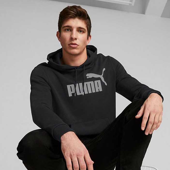 푸마 남성용 에센셜 플로크 FL 후드티