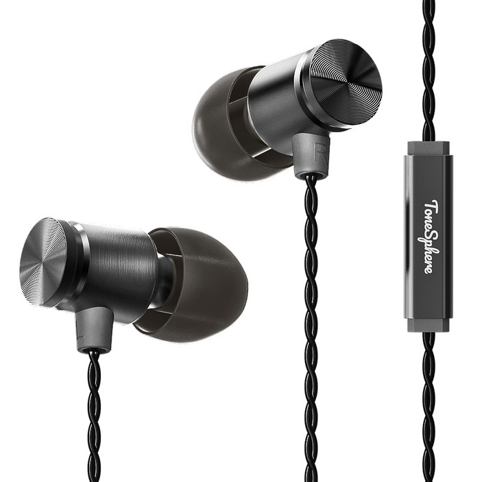 톤스피어 에이투 프리미엄 고음질 티타늄 드라이버 ENC 노이즈캔슬링 DAC 유선이어폰, E30T, 다크나이트블랙