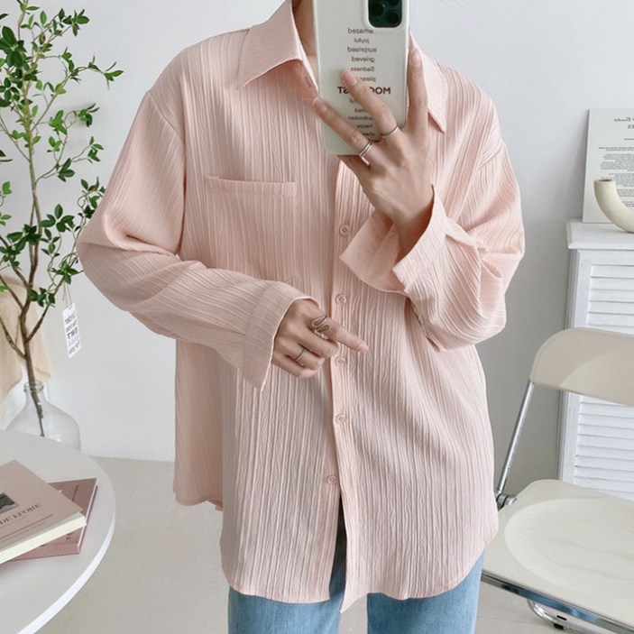 안다로미 루즈핏 플리츠 셔츠 블라우스