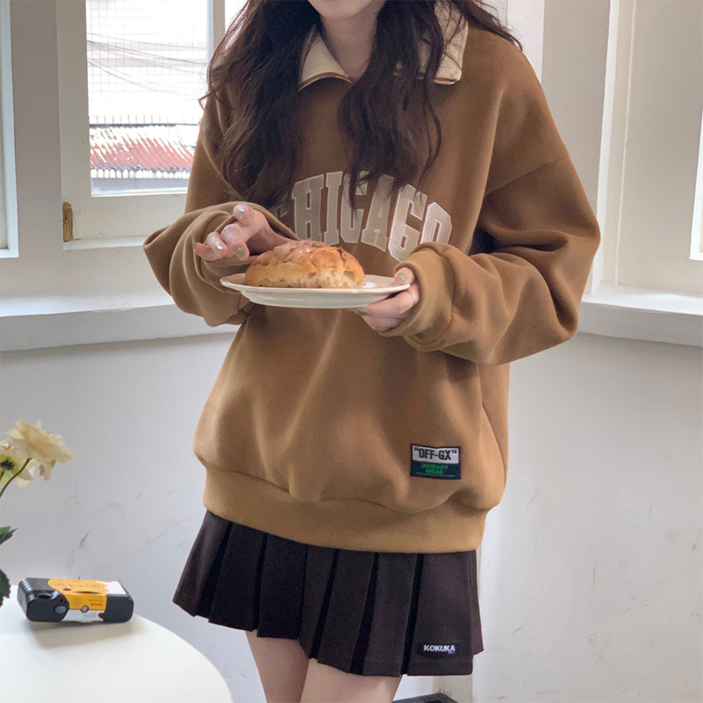 피어니스트 시카고 반집업 배색카라 맨투맨 피어니스트 시카고 반집업 배색카라 맨투맨