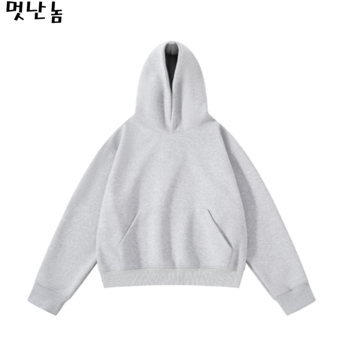 남자 오버핏 후드티 숏후드 커플 두꺼운 후드티셔츠