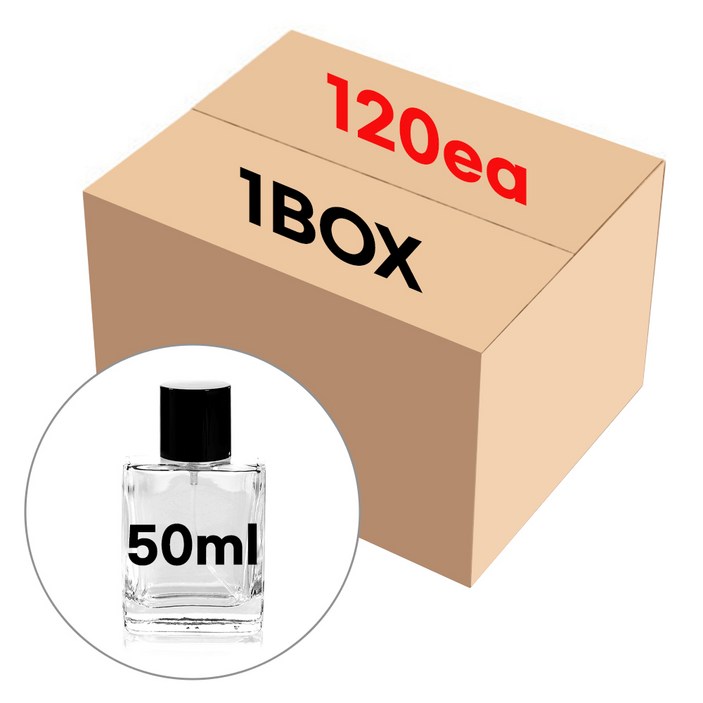 보테네 50ml 120개 1BOX 향수병 스크류타입 공병 용기 만들기 재료 퍼퓸 스프레이 유리 DIY, 120개