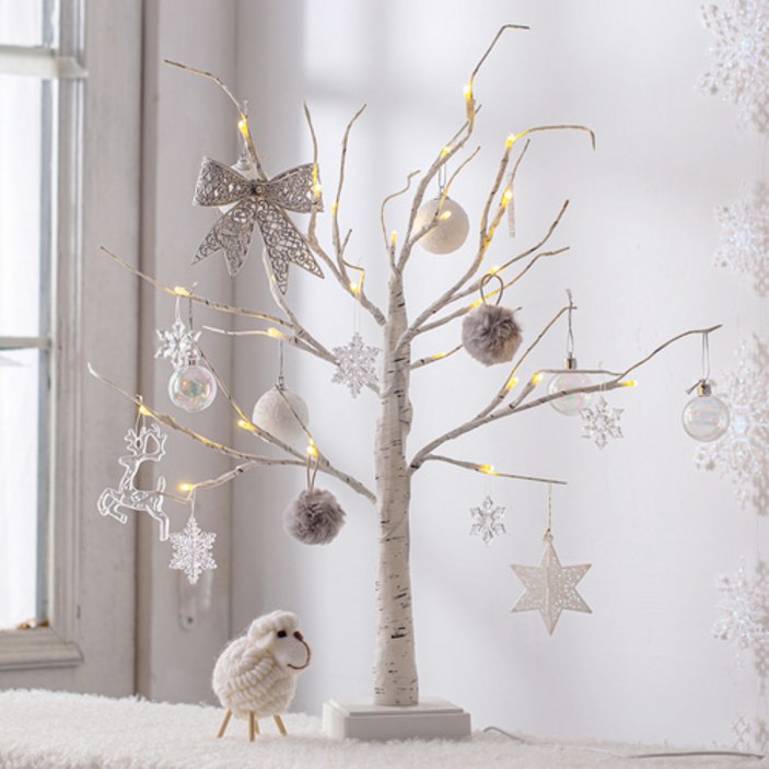 데코봉봉 자작나무 조명 트리 풀세트실버  60cm 크리스마스트리 크리스마스조명 크리스마스야외장식 트리풀세트 크리스마스트리세트 트리세트 크리스마스트리 크리스마스트리장식세트
