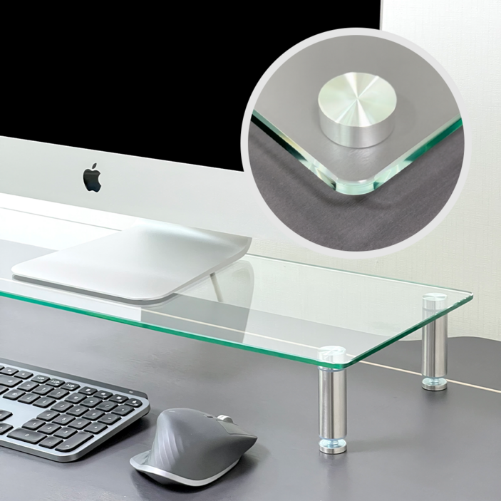 비컴피 강화유리 높이조절 모니터 받침대