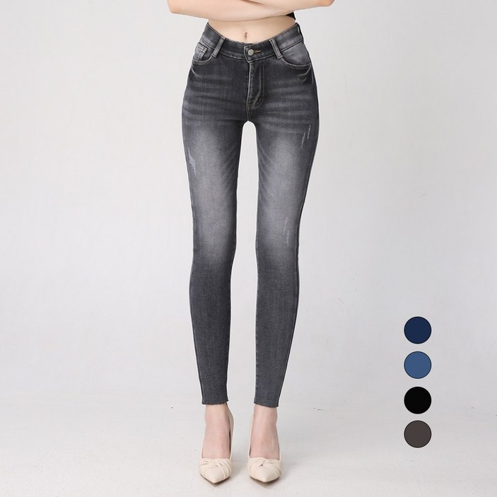 엘블로썸 여성 겨울기모 스판좋은 히든밴드 스키니 커팅진