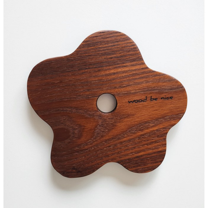 국내제작 우드냄비받침 예쁜 주방소품, 1개, 냄비받침 플라워 단품, C애쉬 탄화목