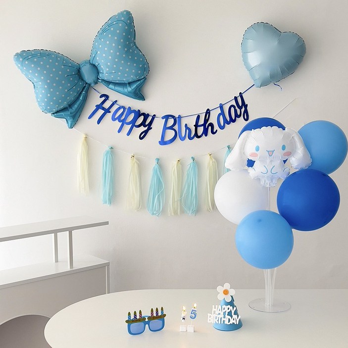 하피블리 시나모롤 풍선 숫자초 산리오 생일 파티 용품 세트, 숫자초05
