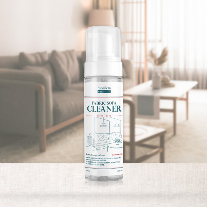 나노클린화이트 패브릭 소파클리너 얼룩제거 청소세탁 클리닝 얼룩제거 쇼파 카페트 카시트, 1개, 200ml