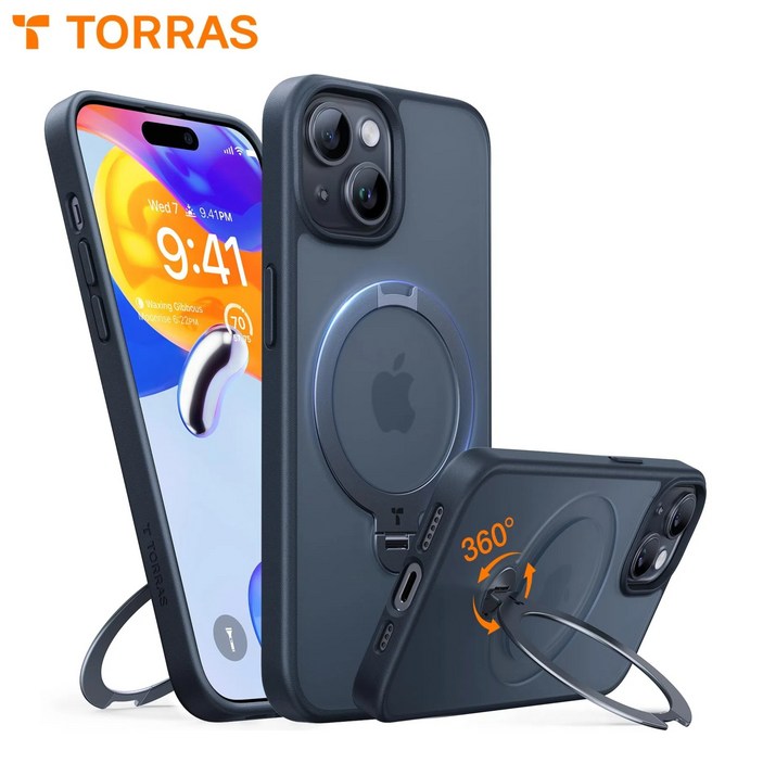 (공식) TORRAS 토라스 업그레이드 360도 Ostand 스핀 마그네틱 맥세이프 밀리터리 등급 충격 저항 핸드폰 케이스