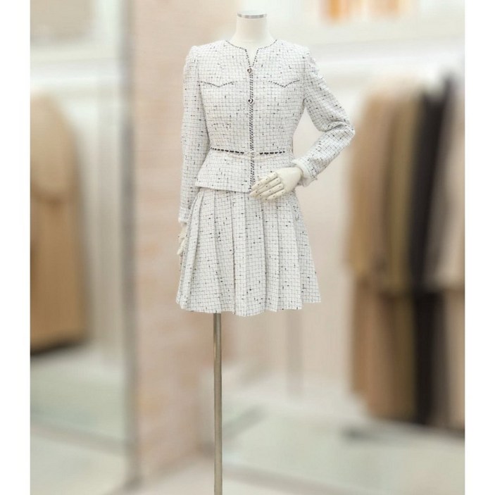 JJ JIGOTT JJ지고트 브레이드 트위드 재킷 원피스 GP3A0OP121_DG